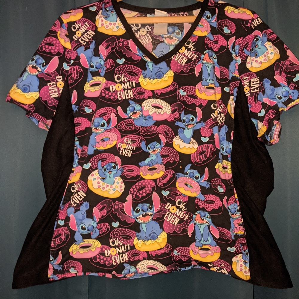 Lilo And Stitch Donut Scrub Top